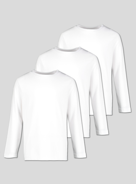 white crew neck long sleeve shirt