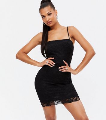 black lace top bodycon dress