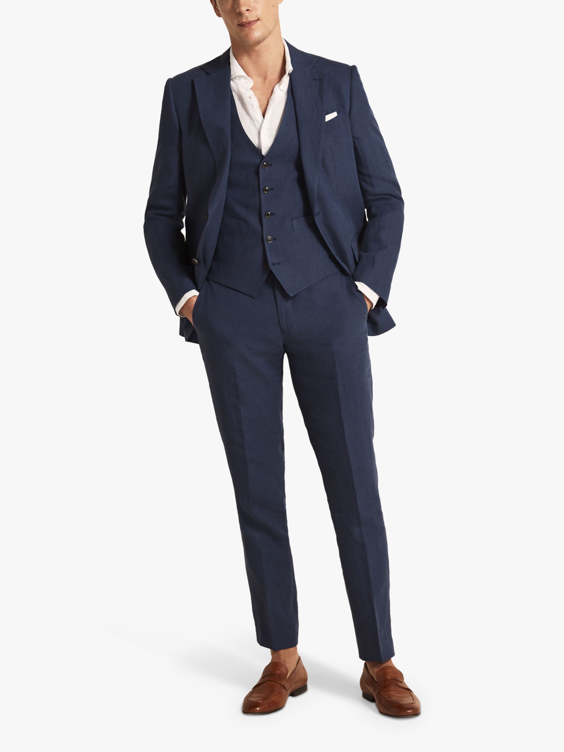 moss bros linen suit