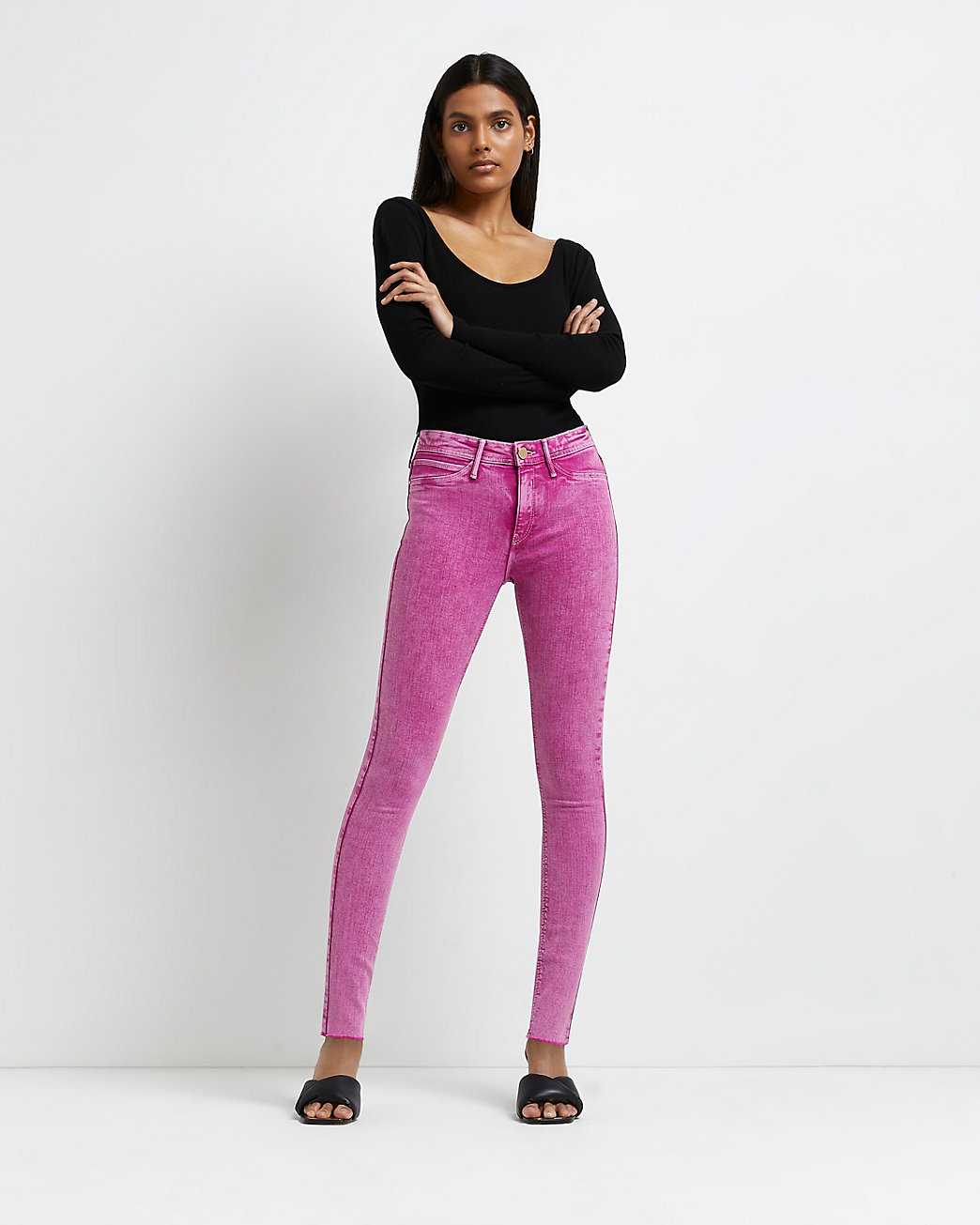 pink jeans skinny