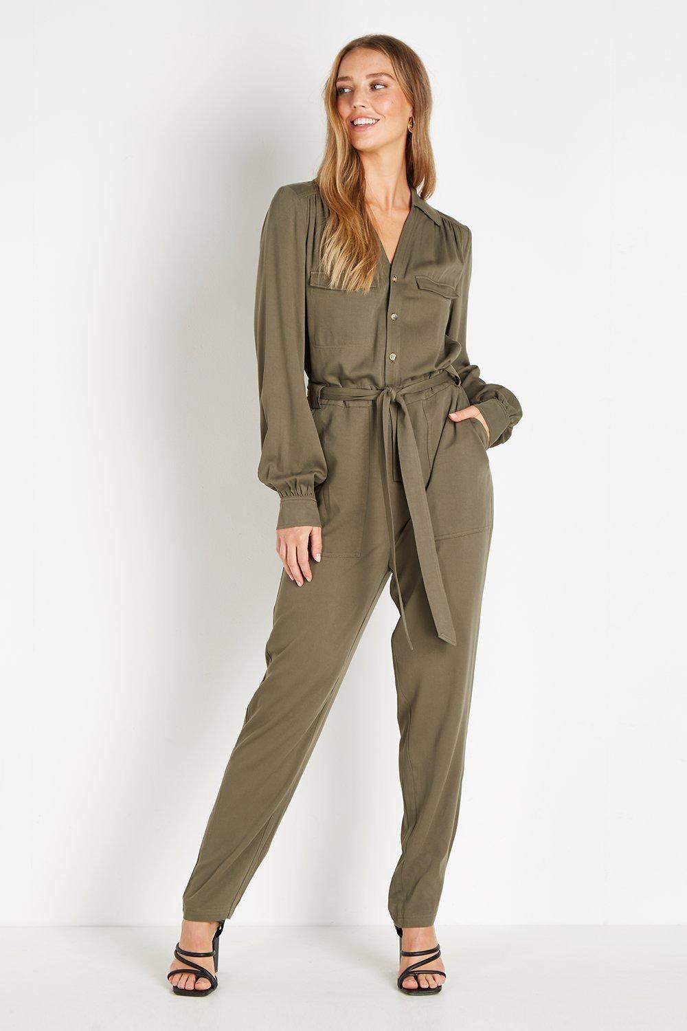 tall khaki jumpsuit