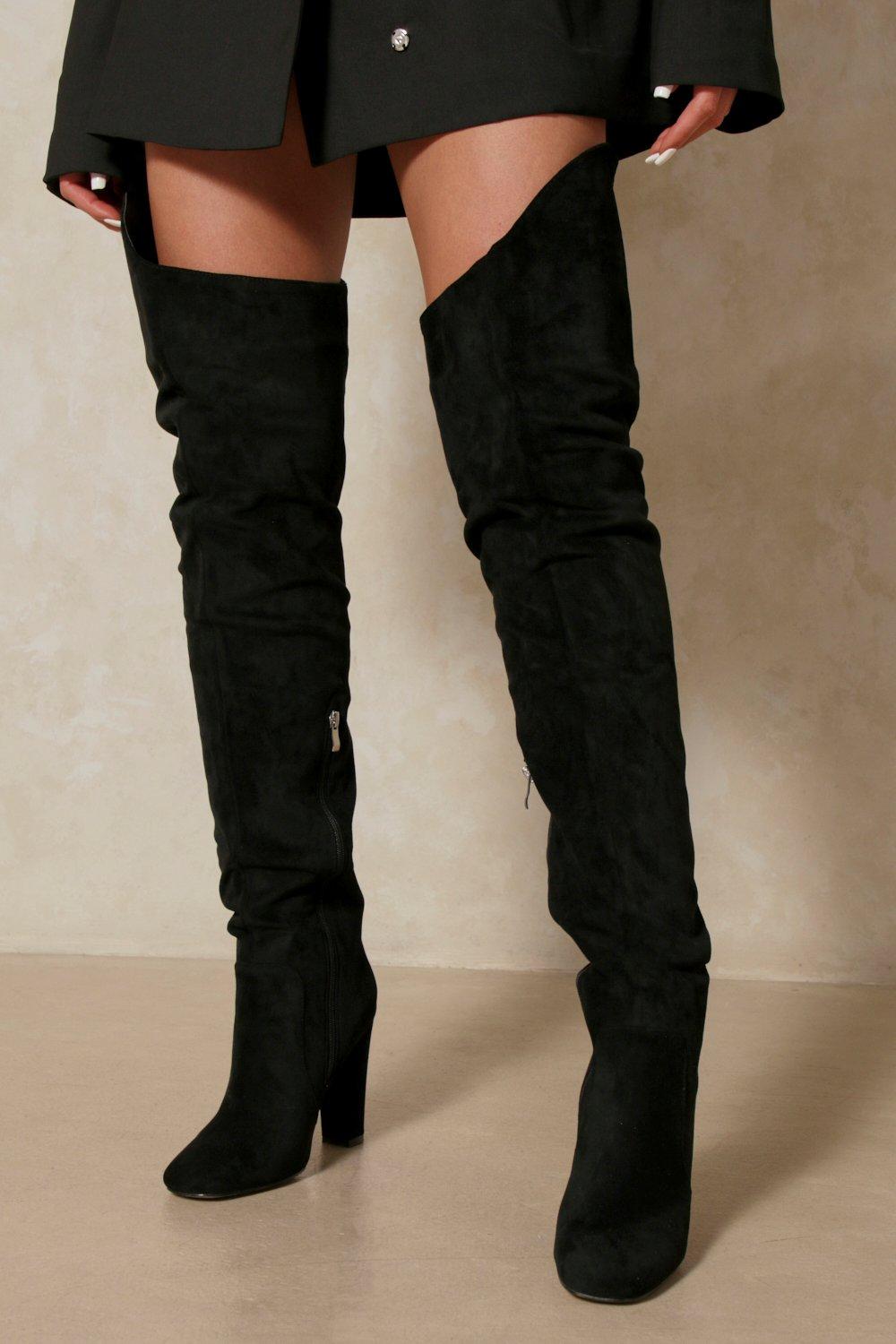 Faux Suede Extreme Thigh High Boots - Top Cheapest Brands